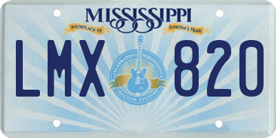 MS license plate LMX820