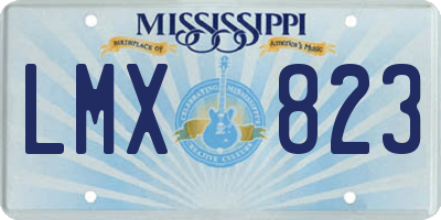 MS license plate LMX823