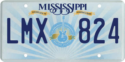 MS license plate LMX824