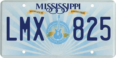 MS license plate LMX825
