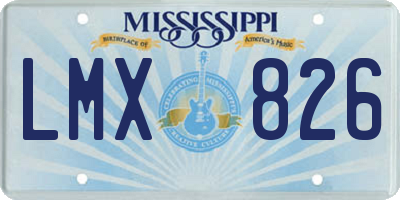 MS license plate LMX826