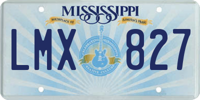 MS license plate LMX827