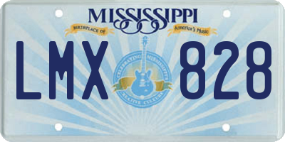 MS license plate LMX828