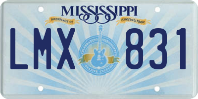 MS license plate LMX831
