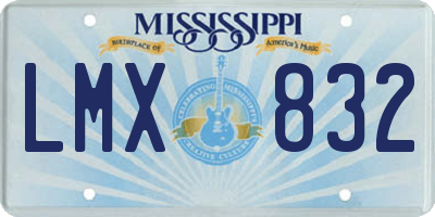MS license plate LMX832