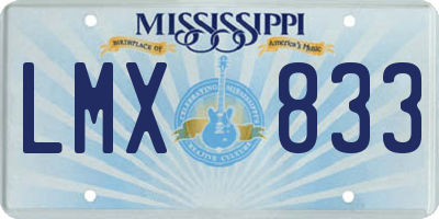 MS license plate LMX833