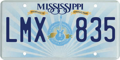 MS license plate LMX835