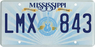MS license plate LMX843