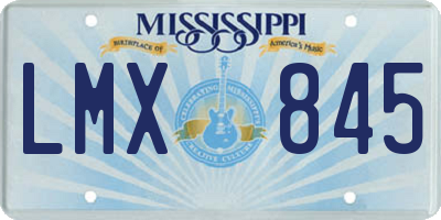 MS license plate LMX845