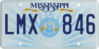 MS license plate LMX846