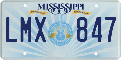MS license plate LMX847