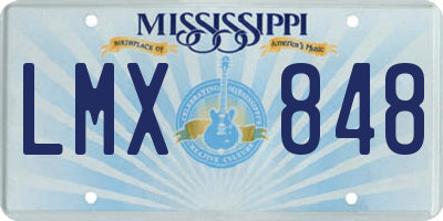 MS license plate LMX848
