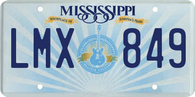 MS license plate LMX849