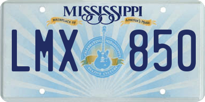 MS license plate LMX850