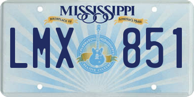 MS license plate LMX851