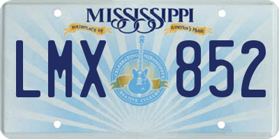 MS license plate LMX852