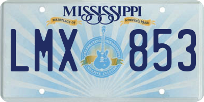 MS license plate LMX853