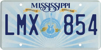 MS license plate LMX854