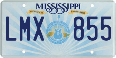 MS license plate LMX855