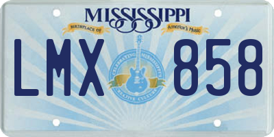 MS license plate LMX858