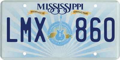 MS license plate LMX860