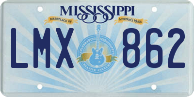 MS license plate LMX862