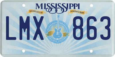 MS license plate LMX863
