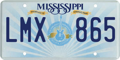 MS license plate LMX865