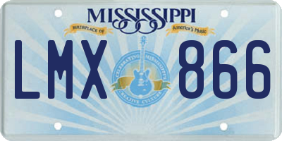 MS license plate LMX866