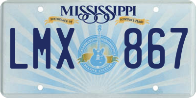 MS license plate LMX867