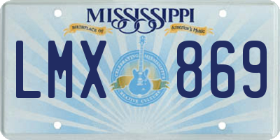 MS license plate LMX869