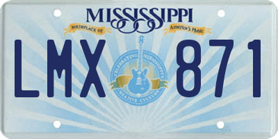 MS license plate LMX871