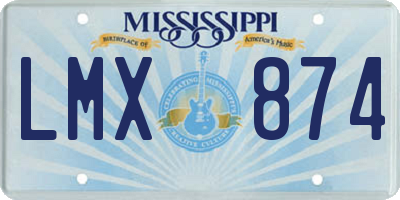 MS license plate LMX874