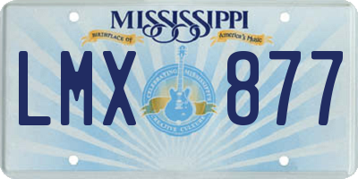 MS license plate LMX877