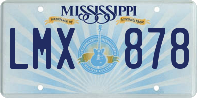 MS license plate LMX878
