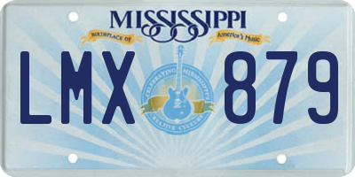 MS license plate LMX879
