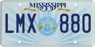 MS license plate LMX880