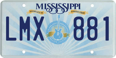MS license plate LMX881