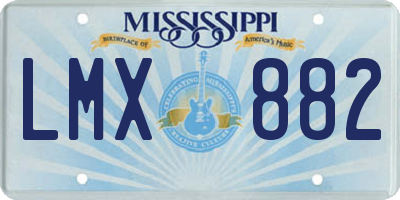 MS license plate LMX882