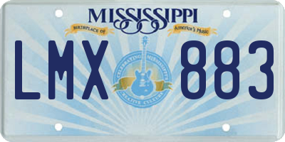 MS license plate LMX883