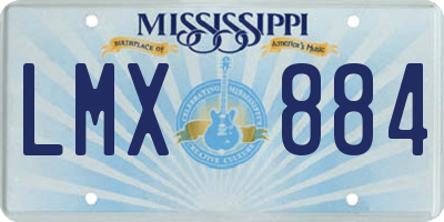 MS license plate LMX884