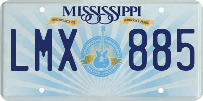 MS license plate LMX885