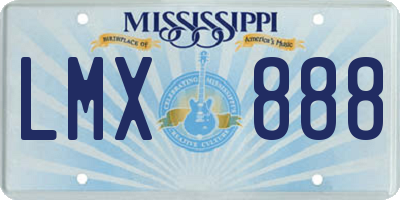 MS license plate LMX888