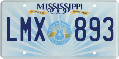 MS license plate LMX893