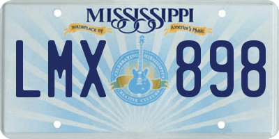 MS license plate LMX898