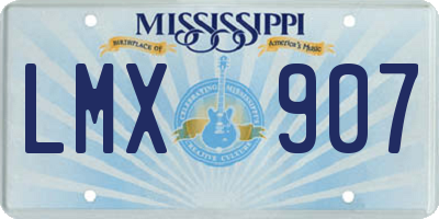 MS license plate LMX907