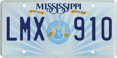 MS license plate LMX910