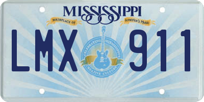 MS license plate LMX911
