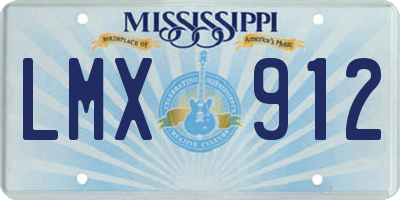 MS license plate LMX912