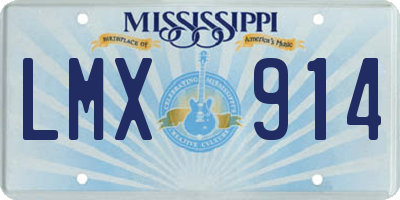 MS license plate LMX914